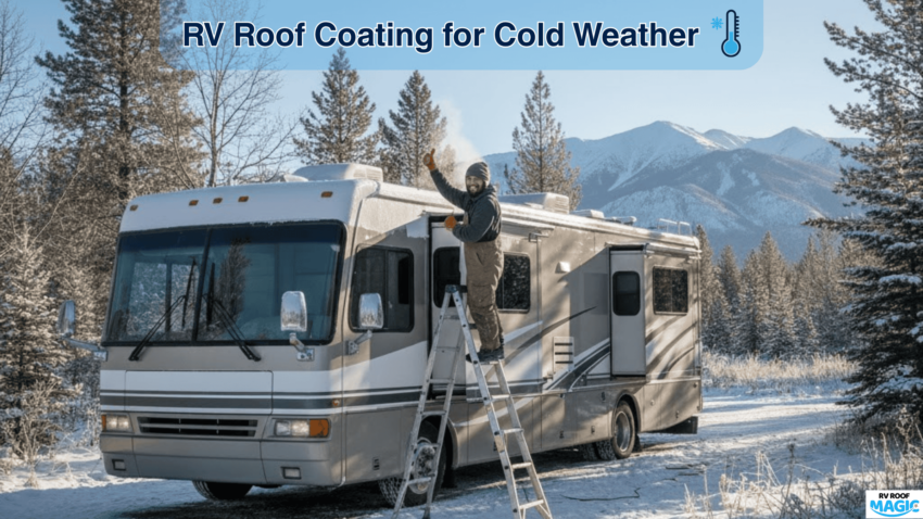 Applying RV roof coating in cold weather using Liquid Butyl Rubber